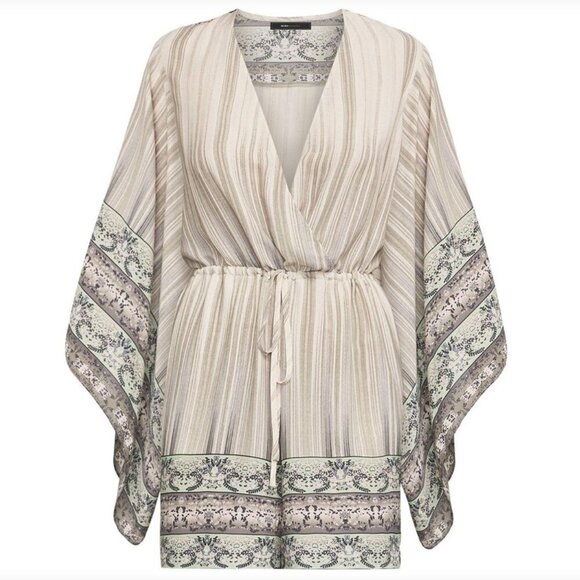 BCBG Blakely Romper Dusty Sage Mulitcolor Size Small New NWT - Picture 3 of 11